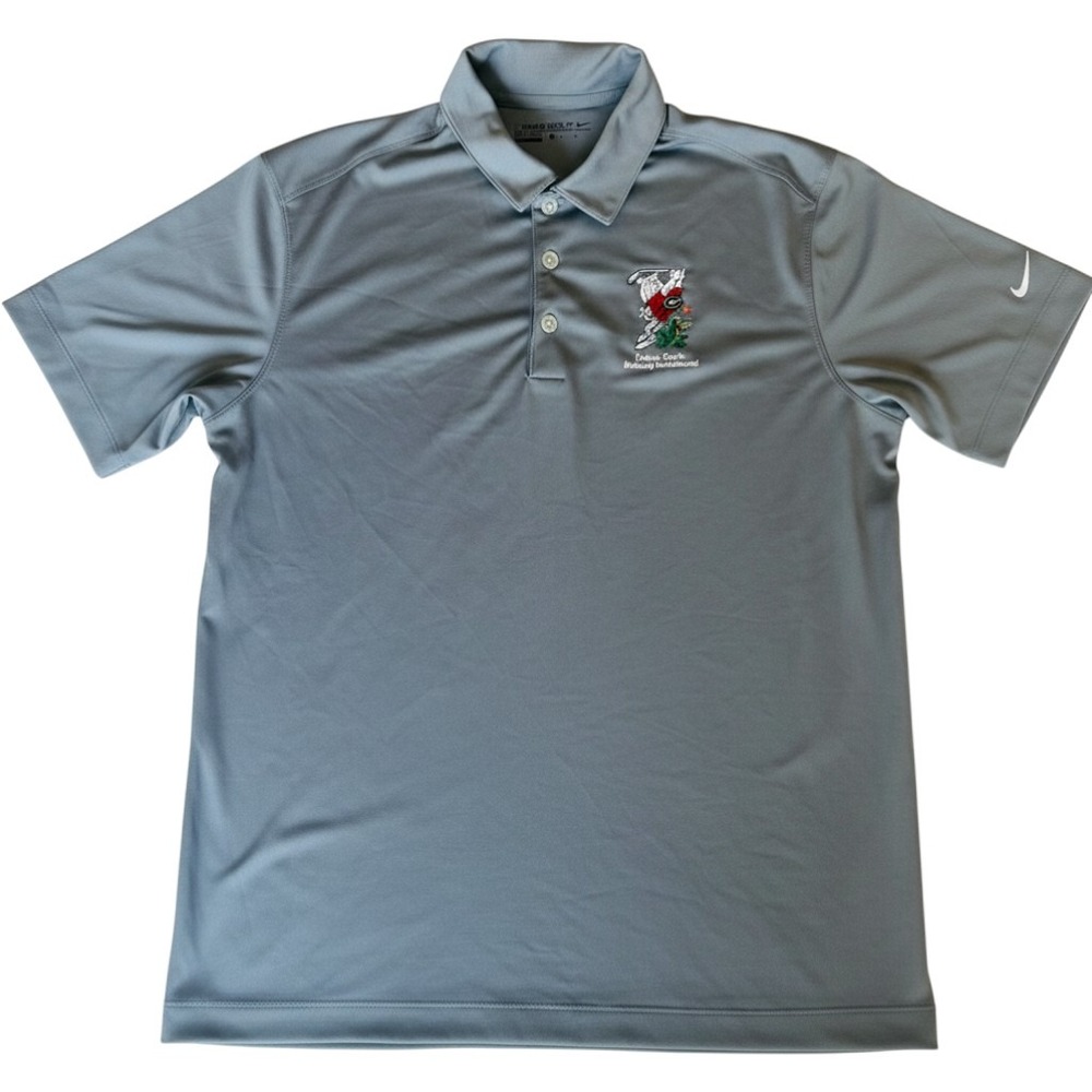 Nike Golf Mens Gray Dri-FIT Bulldog Invitational Polo Shirt Medium 0097